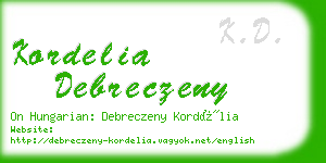 kordelia debreczeny business card